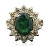 Image 3 : 14KT Yellow Gold 2.59ct Emerald and Diamond Ring