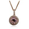 Image 4 : 14KT Rose Gold 3.23ct Topaz and Diamond Pendant With Chain