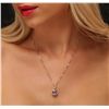 Image 5 : 14KT Rose Gold 3.23ct Topaz and Diamond Pendant With Chain