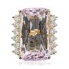 Image 3 : 14KT Yellow Gold GIA Certified 56.16ct Kunzite and Diamond Ring