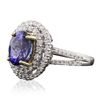 Image 4 : 14KT White and Yellow Gold 3.20ct Tanzanite and Diamond Ring