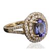 Image 4 : 14KT Yellow Gold 2.37ct Tanzanite and Diamond Ring