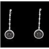 Image 3 : 18KT White Gold 5.87ctw Black Diamond Earrings