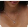 Image 2 : 14KT White Gold 0.96ctw Diamond Pendant With Chain