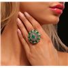 Image 2 : 14KT White Gold 8.08ctw Emerald and Diamond Ring