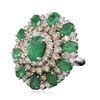 Image 4 : 14KT White Gold 8.08ctw Emerald and Diamond Ring