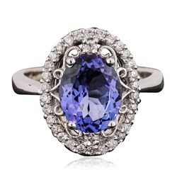 14KT White Gold 2.97ct Tanzanite and Diamond Ring