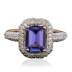 14KT Two-Tone Gold 2.87ct Tanzanite and Diamond Ring