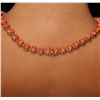 Image 5 : 14KT Yellow Gold 78.52ctw Coral and Diamond Necklace