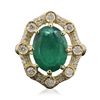 Image 1 : 14KT Yellow Gold 2.44ct Emerald and Diamond Ring