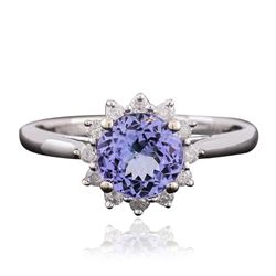 14KT White Gold 1.25ct Tanzanite and Diamond Ring
