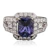Image 1 : 14KT White Gold 2.34ct Tanzanite and Diamond Ring