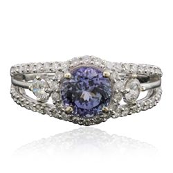 14KT White Gold 1.63ct Tanzanite and Diamond Ring