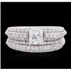 Image 3 : 18KT White Gold 1.84ctw Diamond Wedding Ring Set