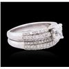 Image 4 : 18KT White Gold 1.84ctw Diamond Wedding Ring Set