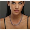 Image 1 : 14KT White Gold 28.00ctw Tanzanite and Diamond Necklace