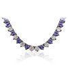 Image 3 : 14KT White Gold 28.00ctw Tanzanite and Diamond Necklace