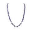 Image 4 : 14KT White Gold 28.00ctw Tanzanite and Diamond Necklace