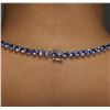 Image 5 : 14KT White Gold 28.00ctw Tanzanite and Diamond Necklace