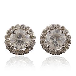 14KT White Gold 2.73ctw Diamond Earrings