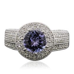 14KT White Gold 1.43ct Tanzanite and Diamond Ring