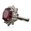 Image 4 : 14KT White Gold 8.81ct Ruby and Diamond Ring