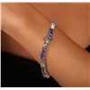 Image 5 : 14KT White Gold 10.50ctw Tanzanite and Diamond Bracelet