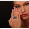 Image 1 : 14KT White Gold 4.44ctw Tanzanite and Diamond Ring