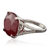 Image 4 : 14KT White Gold 16.01ct Ruby and Diamond Ring