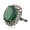 Image 4 : 14KT White Gold 24.27ct GIA Certified Emerald and Diamond Ring