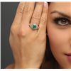 Image 2 : 14KT Rose Gold 1.36ct Emerald and Diamond Ring