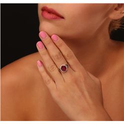 14KT White Gold 3.29ct Ruby and Diamond Ring