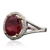 Image 4 : 14KT White Gold 3.29ct Ruby and Diamond Ring