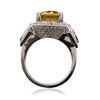 Image 6 : 18KT White Gold 6.69ct Yellow Sapphire and Diamond Ring