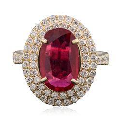 14KT Yellow Gold 3.26ct Ruby and Diamond Ring