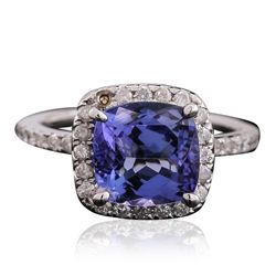 14KT White Gold 3.27ct Tanzanite and Diamond Ring