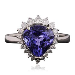 14KT White Gold 4.08ct Tanzanite and Diamond Ring