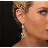 Image 5 : 18KT White Gold 12.51ctw Peridot and Diamond Earrings