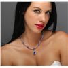 Image 5 : 14KT White Gold 27.20ctw Tanzanite and Diamond Necklace