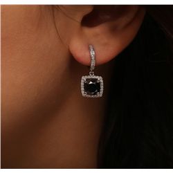 14KT White Gold 5.18ctw Black Diamond Earrings