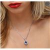 Image 5 : 14KT White Gold 5.59ct Tanzanite and Diamond Pendant With Chain
