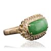 Image 3 : 18KT Yellow Gold 3.39ct Jade and Diamond Ring