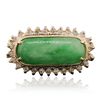 Image 4 : 18KT Yellow Gold 3.39ct Jade and Diamond Ring