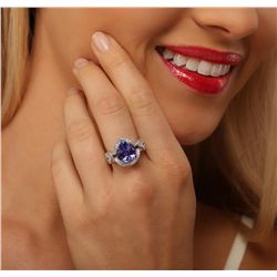 14KT White Gold 5.47ct Tanzanite and Diamond Ring