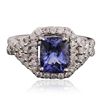 Image 3 : 14KT White Gold 2.11ct Tanzanite and Diamond Ring