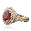Image 4 : 14KT Yellow Gold 3.06ct Ruby and Diamond Ring