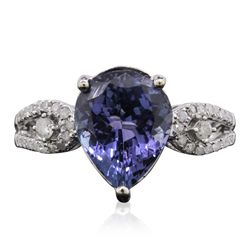 14KT White Gold 3.88ct Tanzanite and Diamond Ring