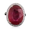 Image 3 : 14KT Two-Tone Gold 14.83ct Ruby and Diamond Ring