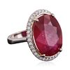 Image 4 : 14KT Two-Tone Gold 14.83ct Ruby and Diamond Ring