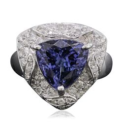 14KT White Gold 5.22ct Tanzanite and Diamond Ring